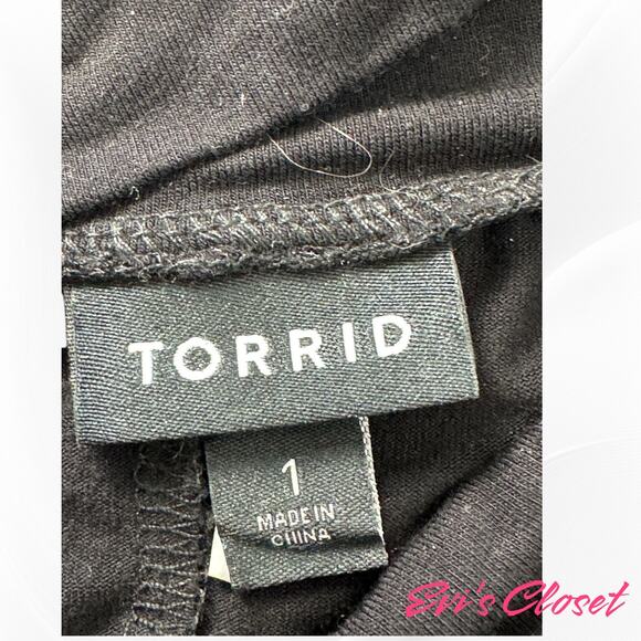 Torrid Women's Mock Turtle Neck Midi Dress Black Sz 1-XL Black Knit Stretch - Picture 6 of 9